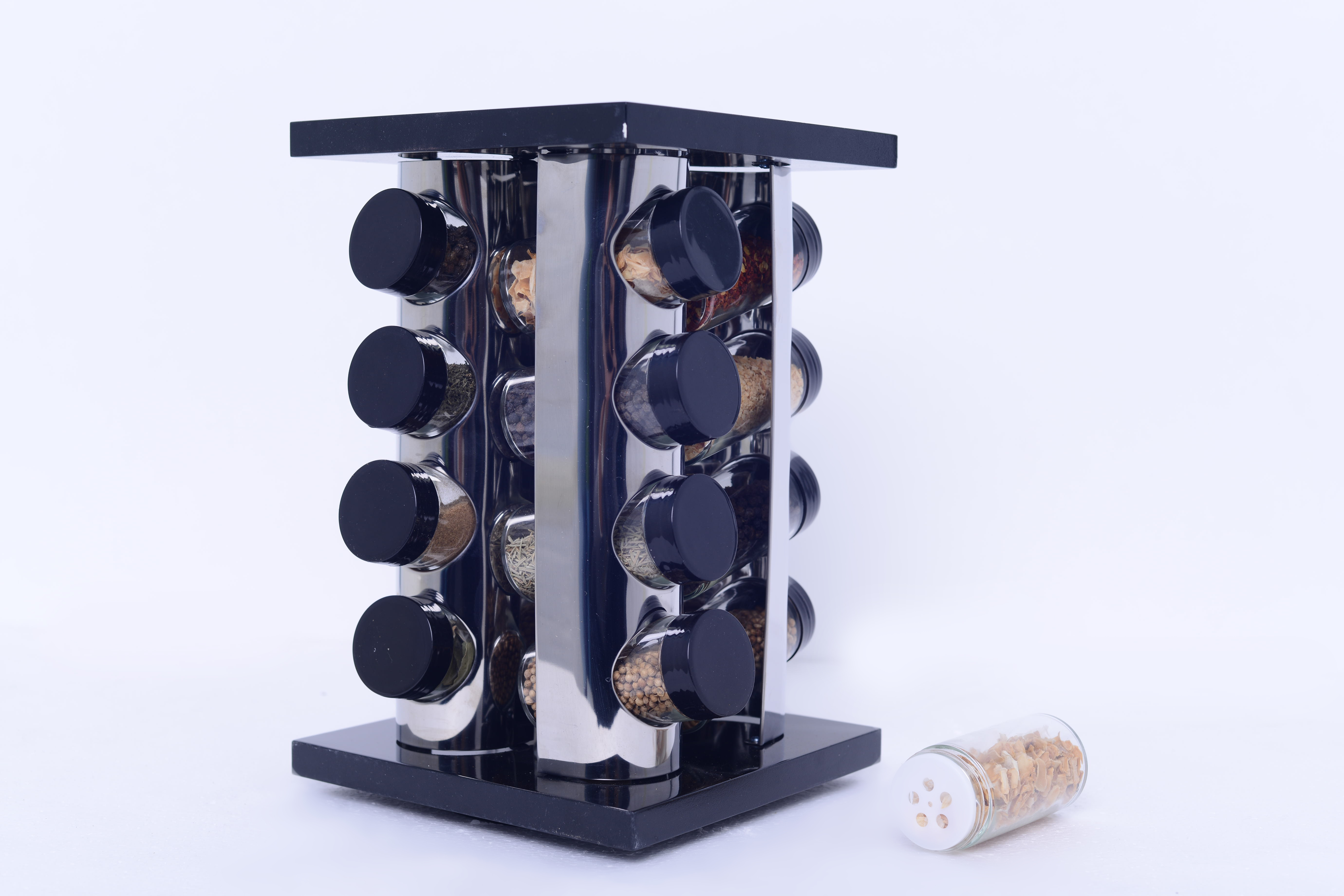 Wood+SS spice rack - Weifang HongYu International Trading Co., Ltd.